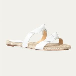 Alexandre Birman Clarita Leather Flat Espadrille Sandals
